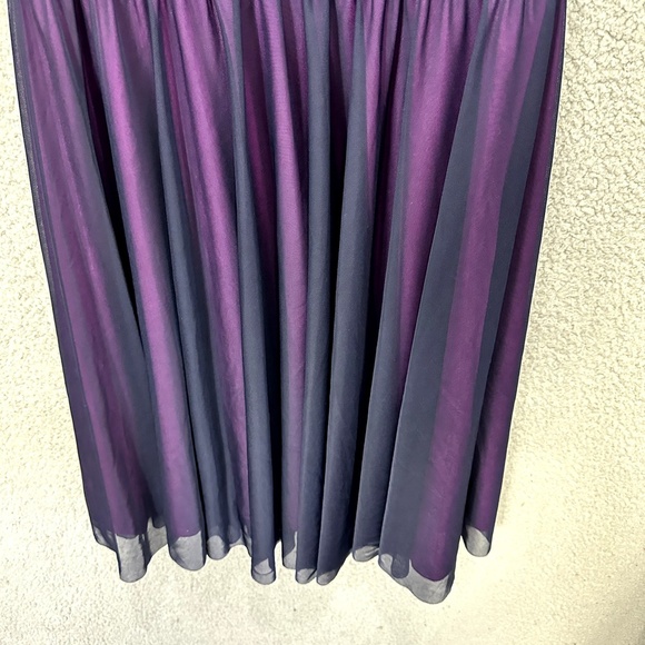 Jessica Howard Babydoll‎ Dress Womens 6P Purple Mesh Overlay Rhinestone Y2K HOCO - Picture 5 of 9
